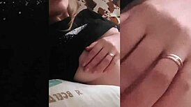 Girlfriend Caresses Wet Tight Pussy on Camera