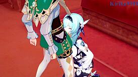 Eula, Rosaria, Venti Slam Hard in Genshin Impact Hentai!