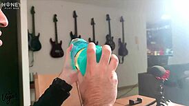 Hayden's Cock Review with Chubby Brunette's Natural Tits