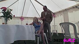 Inked Gurlz: Hot Pornstar Trio Bangs Hard at Wedding with Blonde Bride in Wild MFF Action. Assfucking and Cumshots Included!