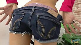 Teen Ariana Marie gives jerk off instructions with teasing handjob in POV.