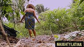 Landlord's wife bent over in outdoor group orgy with big cocks and cumshots.