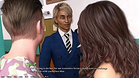 Hot rich girl dazzles in 3D cartoon action