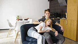 We sneak sex while big booty girlfriend cooks lunch nearby