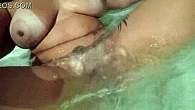 Tiffany Montavani touches big clit in bathtub