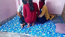 Fucking Friend's Girlfriend in Threesome with Hindi Voice
