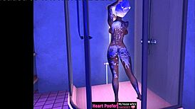 Showering in a cartoon world brings unexpected adventures