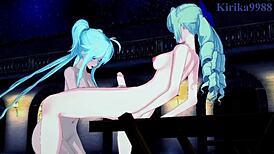 Saint-Germain and Cagliostro engage in intense futanari creampie amidst symphogear hentai battles