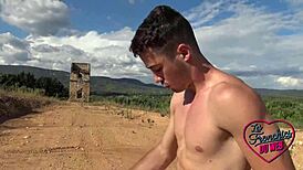 angelina takes care of naughty khala in outdoor threesome