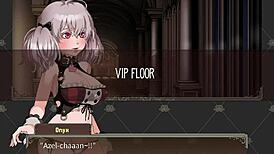 Branded Azel, horny adventurer, prostitutes for monster cocks in hentai game.