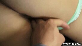 Petite Teen Masturbates While Sucking Stepbro's Banana And Showing Feet.