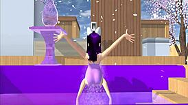 Point of view cartoon fox girl dances on your lap