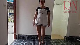 Innocent Milf Performs Striptease in High Heels at Empty House