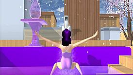 Point of view cartoon fox girl dances on your lap