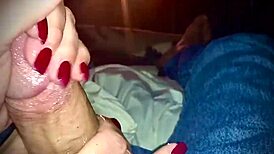 look at those sexy hands jerking the big cock