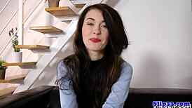 polish beauty sucks cock and gets spanked by old guy 😜