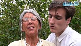 horny grandma squirts hard after massive public orgasm outdoors
