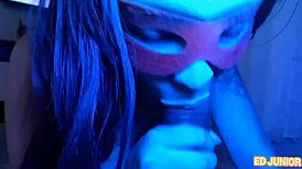 Watch mysterious dancer deepthroat in sheer lingerie