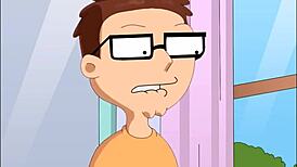 Steve bangs Meg and Lois in hot cartoon action