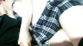 Amateur Schoolgirl In Uniform Cosplay Gets Handjob And Blowjob Before Creampie