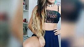 Heartfelt Solo Trans Sluts Masturbate Cutely in Mirror