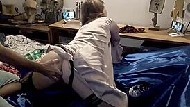 french slut in satin panties gets ass licked 😏