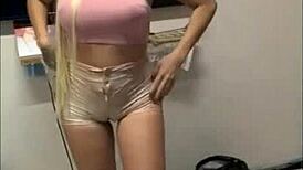 Heartfelt Solo Trans Sluts Masturbate Cutely in Mirror