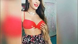 Heartfelt Solo Trans Sluts Masturbate Cutely in Mirror