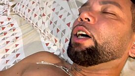 Beautiful blowjob on thick cock with big balls in amateur gay scene