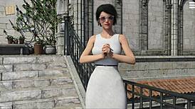 brunette with big tits submits to master in outdoor setting