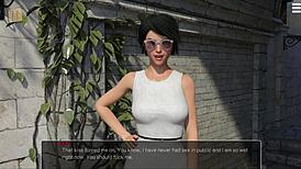 brunette with big tits submits to master in outdoor setting