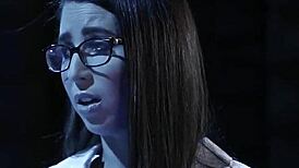 Lesbo babe gets squirted in mouth during threeway oral session