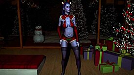 I'm mesmerized by Widowmaker's sexy Christmas dance. Her long hair and big ass just tease me endlessly!