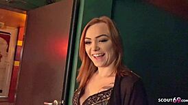 German scout interviews redhead hooker Alice, feeling nervous as she gets fucked on camera for the first time.