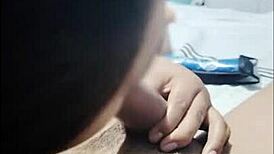 Small Waist Cousin Sucks Huge Penis