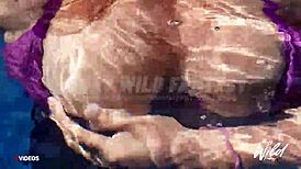 busty pinay reveals her big tits while lounging in the pool, causing a scandal