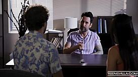 Seth Gamble Fucks Teens Chanel and Ryan in POV Blowjob Scene