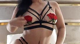 This Latina's big ass in thong on webcam