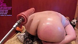 this bbw babe fucks her pussy with a huge dildo and queefs like crazy