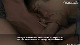 beautiful cheating wife milf with big ass and perfect big tits creampied by big young 18+ cock on beach at night in 3d animated ntr porn game part 18