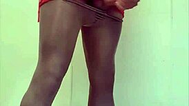 Cum compilation of big shemale cock spilling in tight pantyhose. Intense close-ups included.