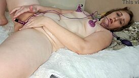 clit and nipple suction pumps get me hot, fingering till i burst!