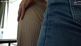 S-cute Rika chats about wild sex with big hooters woman 😏