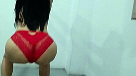 Curvy Asian Teen 18+ Teases in Panties During Intense Workout Session