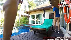 Petite Blonde Vacationer Gets Fucked And Swallows In POV By German User