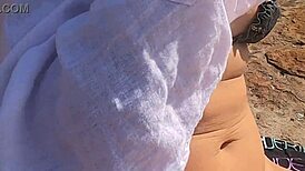 Beautiful Young Brazilian Watched Having Public Sex on Beach Rocks