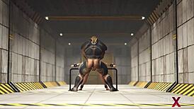 Sci-Fi BDSM Bunker Action with Sexy Young 18+ Blonde Cuffed and Ass-Fucked