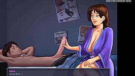 Gorgeous milf breastfeeding in sexiest summertime saga gameplay moments part 10