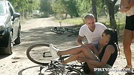 private scene with huge tits latina getting fucked hard on the terrace 😍