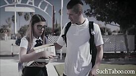 Watch These Nerds Get Double Penetrated by a Brunette with Big Ass!